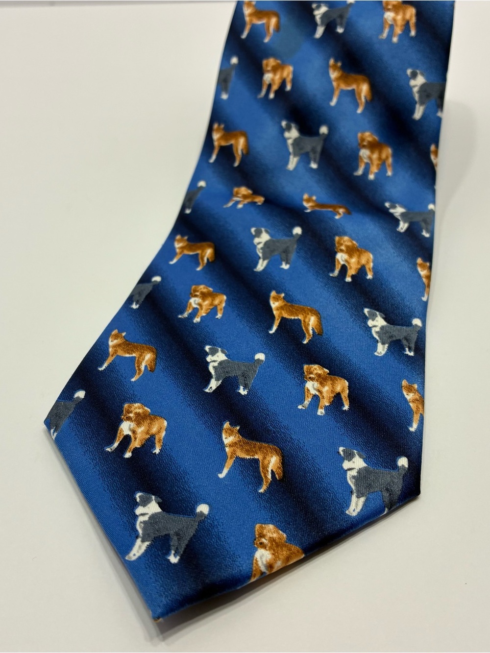 Parquet Mens Novelty Dog Tie Blue Retriever Husky Terrier Polyester Necktie 3.75